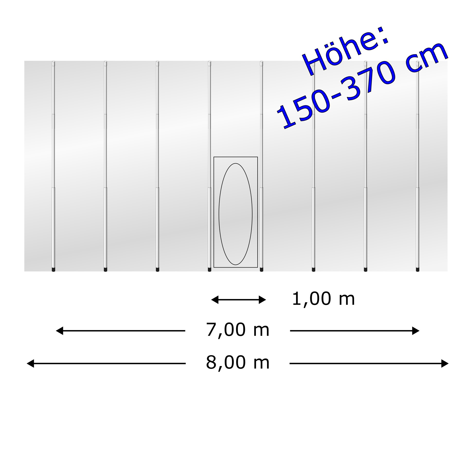 Staubschutzwand easyWALL 8,00 x 3,70 m Komplett-Paket – Ansicht, toilet, Urinal, Bad, Wandmontiert, Abmessungen
