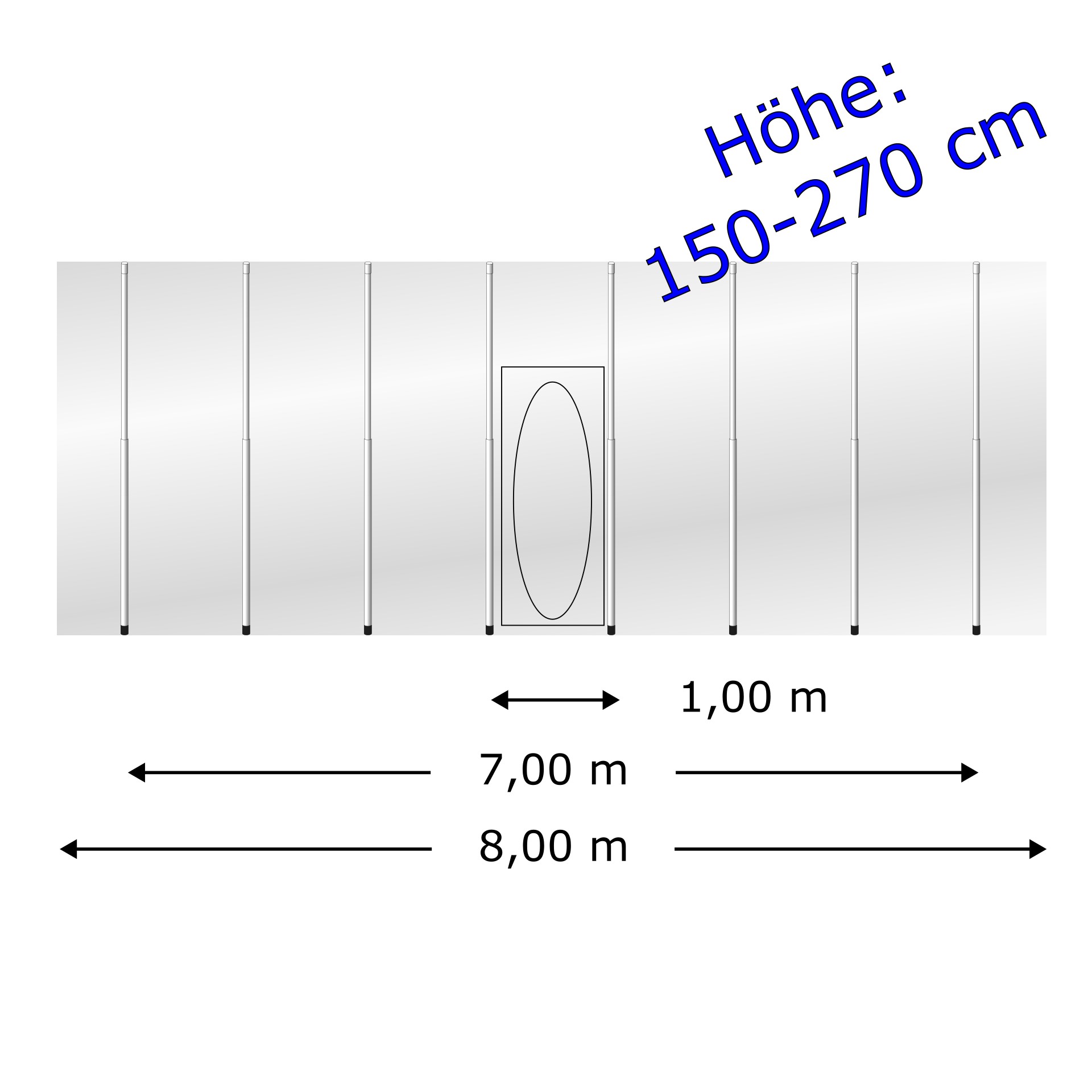 Staubschutzwand easyWALL 8,00 x 2,70 m Komplett-Paket – Ansicht, Aufzug, Lift, Eingang, Flur, Tür